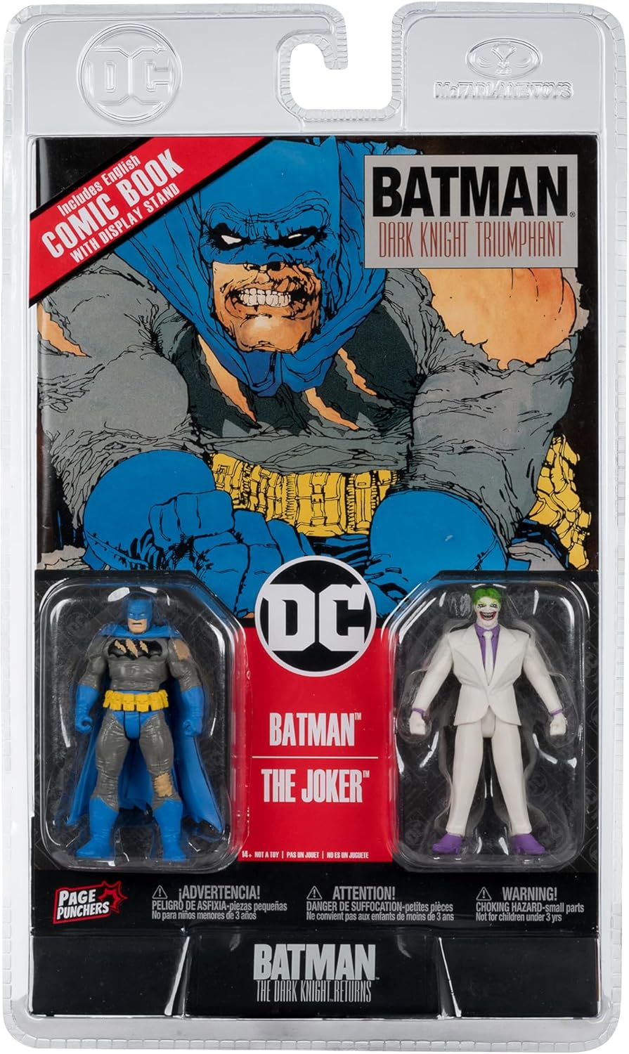 DC Direct 3 Inch Action Figure Page Punchers 2-Pack - Batman & The Joker