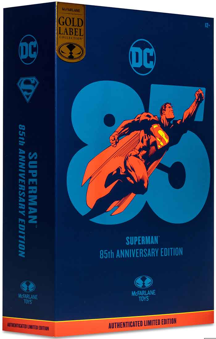 DC Multiverse 85th Anniversary 7 Inch Action Figure SDCC 2023 Exclusive - Superman Red & Blue Deco Gold Label