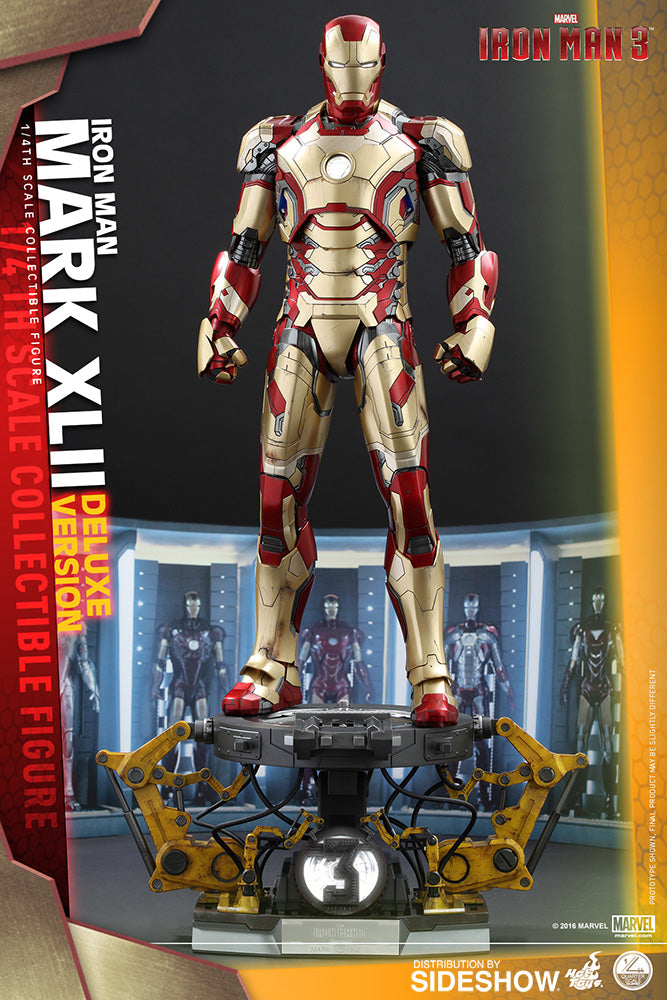 Iron Man 3 20 Inch Action Figure 1/4 Scale Series - Iron Man Mark XLII Deluxe Version Reissue Hot Toys 908659