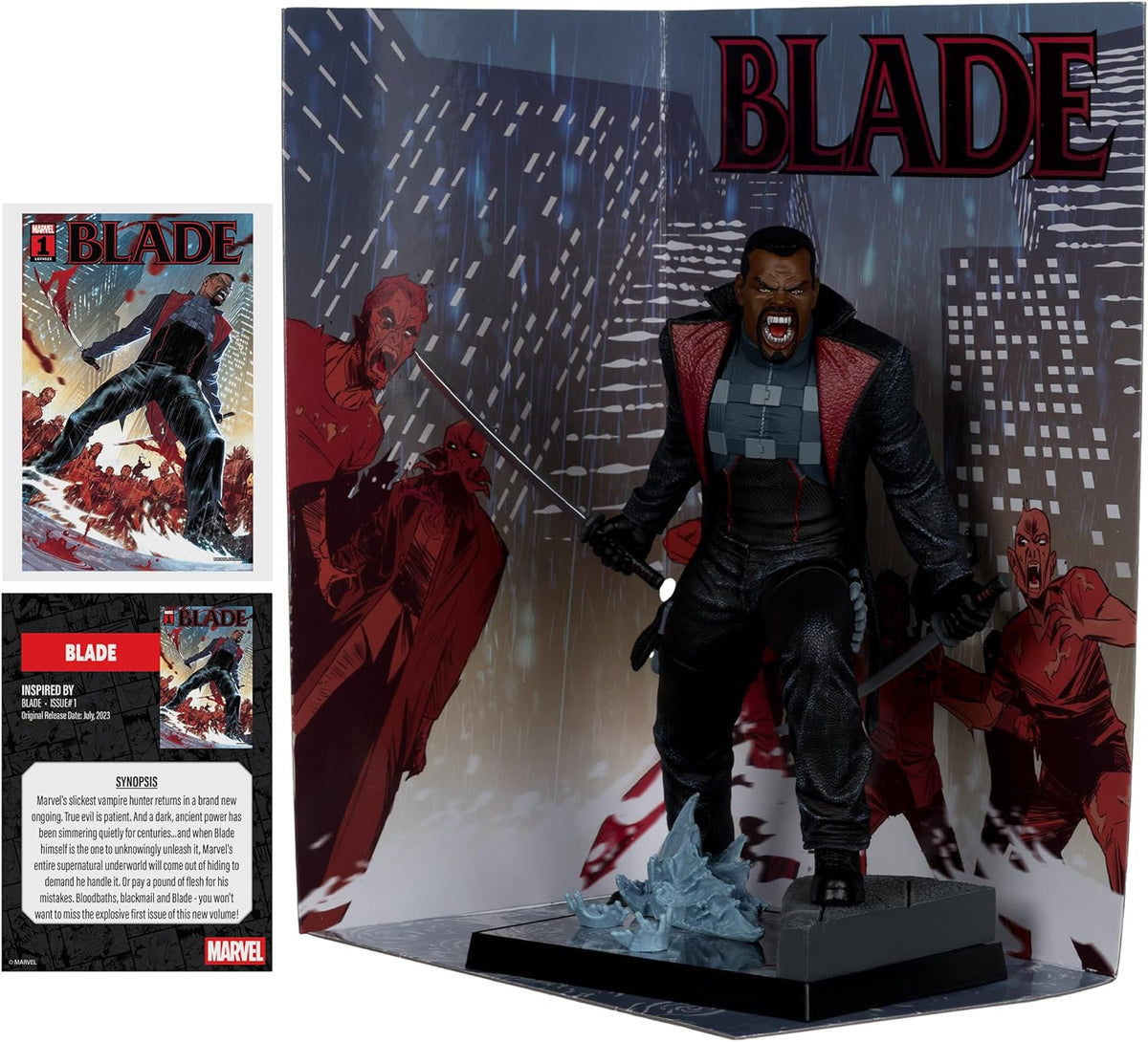 Marvel Collectible 12 Inch Statue Figure 1/6 Scale Posed - Blade Red Platinum