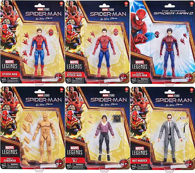 Marvel Legends Studios 6 Inch Action Figure Spider-Man Wave 1 - Set of 6