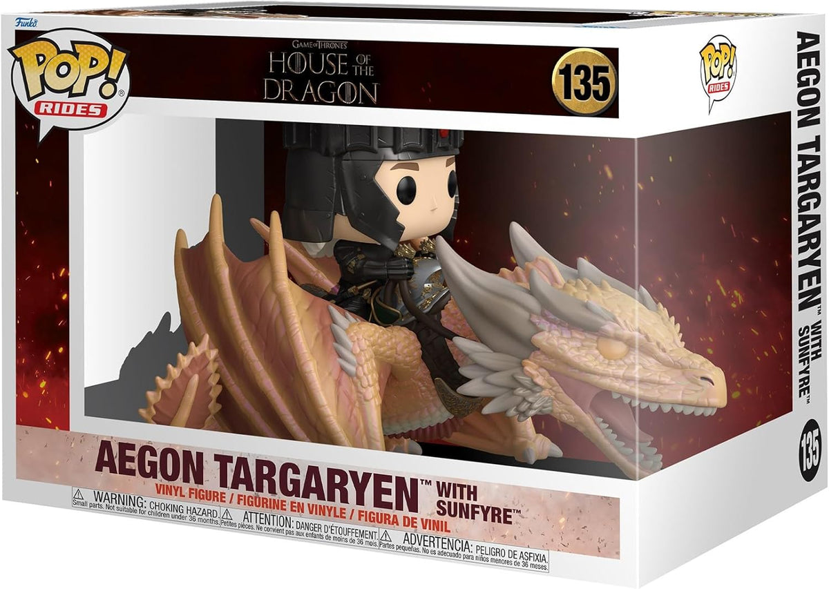 Pop Television House of The Dragon 3.75 Inch Action Figure Rides - Aegon Targaryen and Sunfyre #135