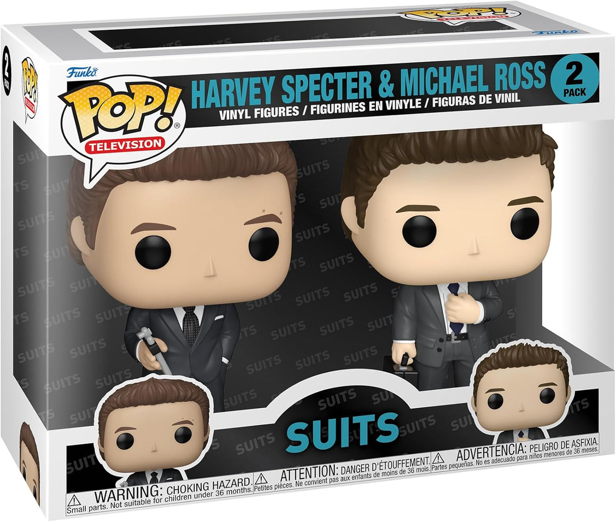 Pop Television Suits 3.75 Inch Action Figure 2-Pack - Harvey Specter & Michael Ross
