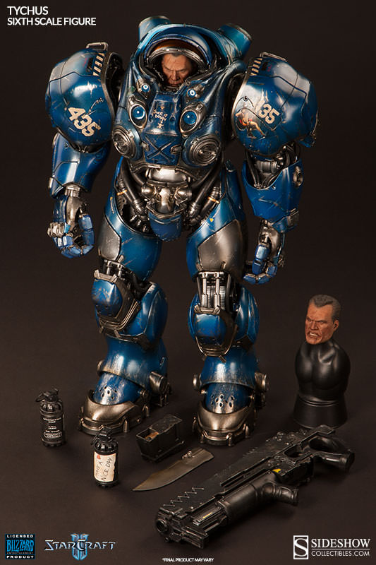 Starcraft 15 Inch Action Figure 1/6 Scale Series - Tychus - Terran Space Marine Sideshow (Previously Opened)