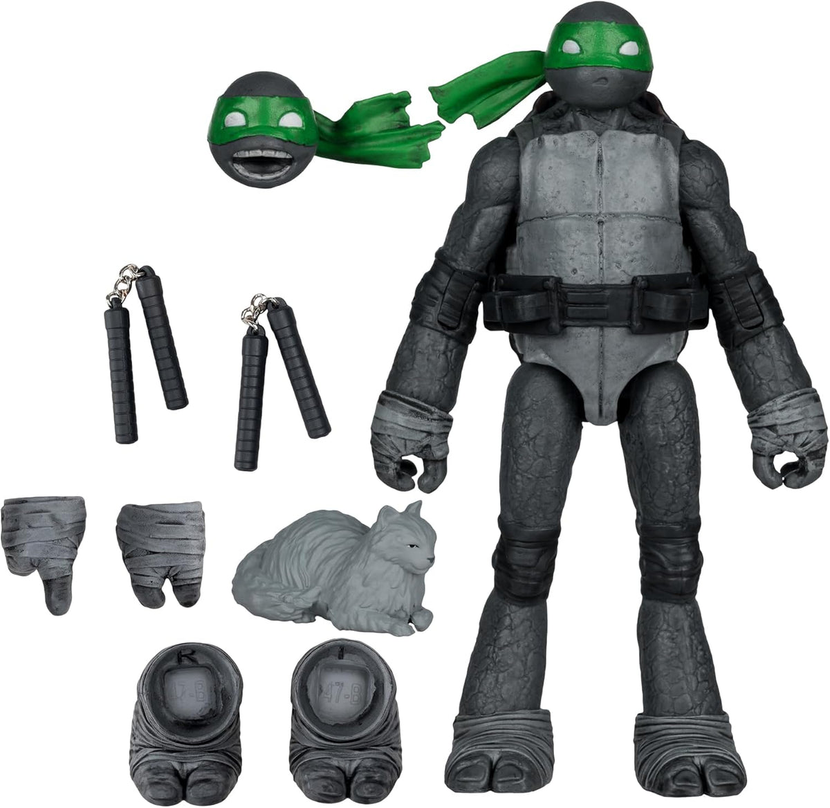 Teenage Mutant Ninja Turtles 5 Inch Action Figure Page Punchers Wave 2 - Michaelangelo Black White Green Variant