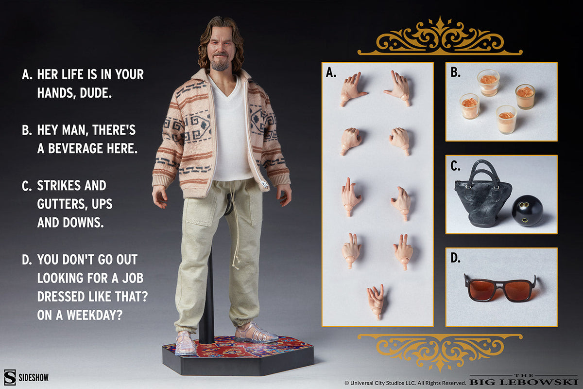 The Big Lebowski 12 Inch Action Figure 1/6 Scale - The Dude Jeff Bridges Sideshow 100448