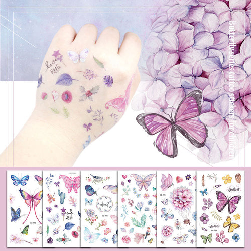 12 piece EC butterfly kids tattoo sticker