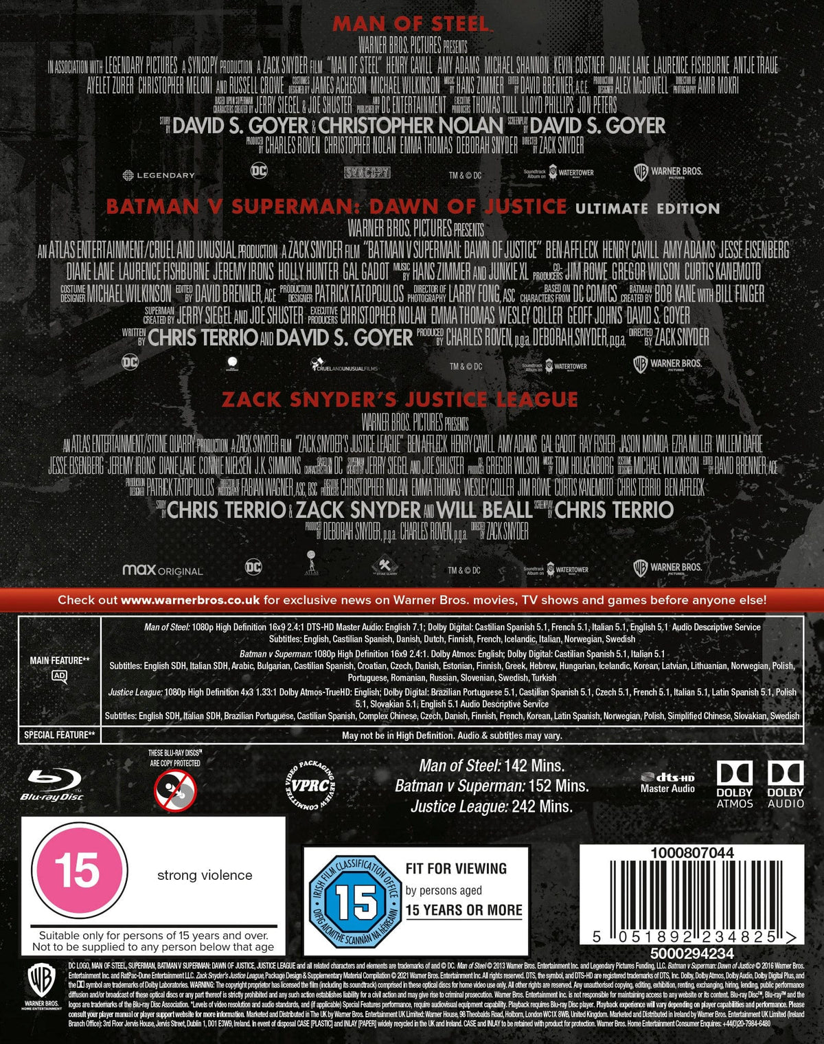 ZACK SNYDER'S JUSTICE LEAGUE TRILOGY [Blu-ray]