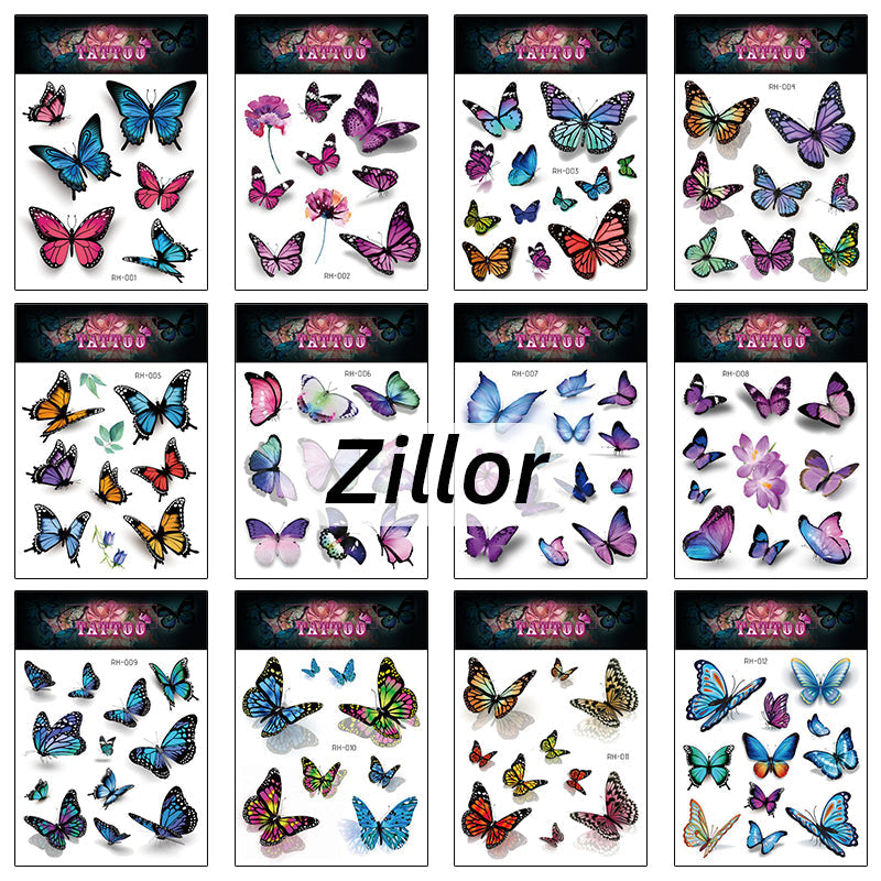 24 pieces RH butterfly tottoo stickers by zillor
