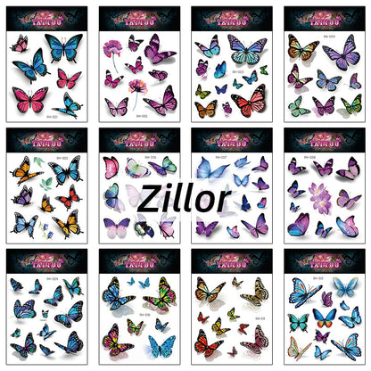 24 pieces RH butterfly tottoo stickers by zillor