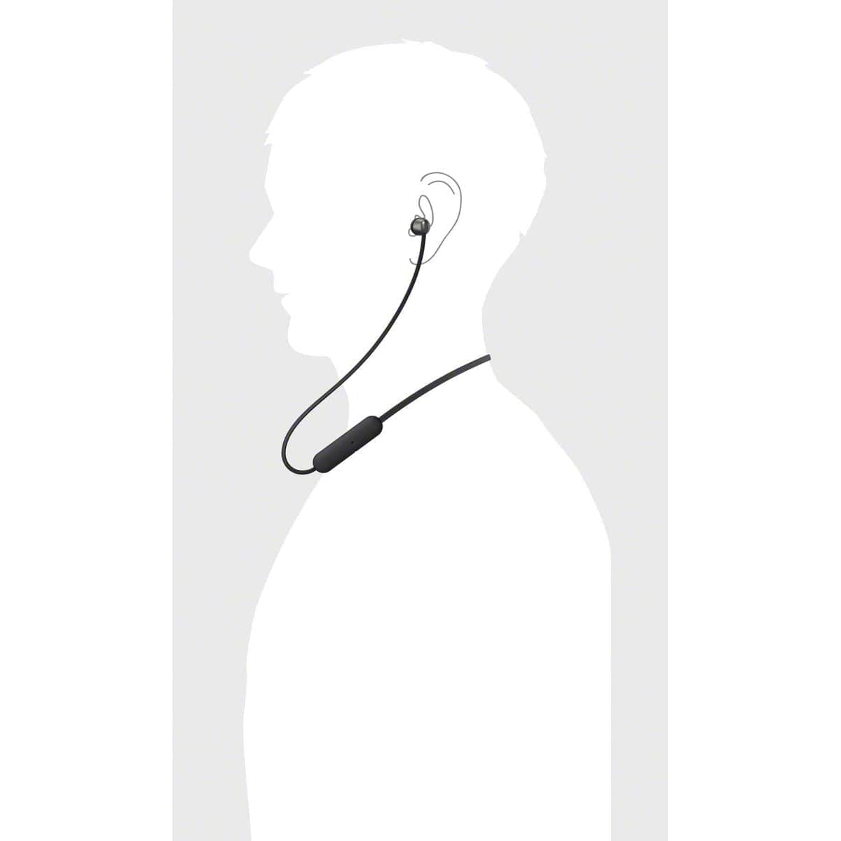 Sony WI-C310 Bluetooth Wireless In-Ear Headphones with Mic, Black [Accessories]