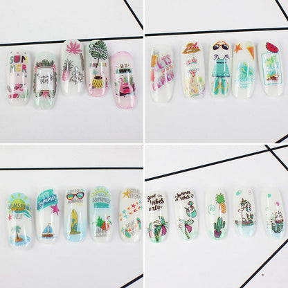 12 pieces Hawaii Flamingo Nail Decals