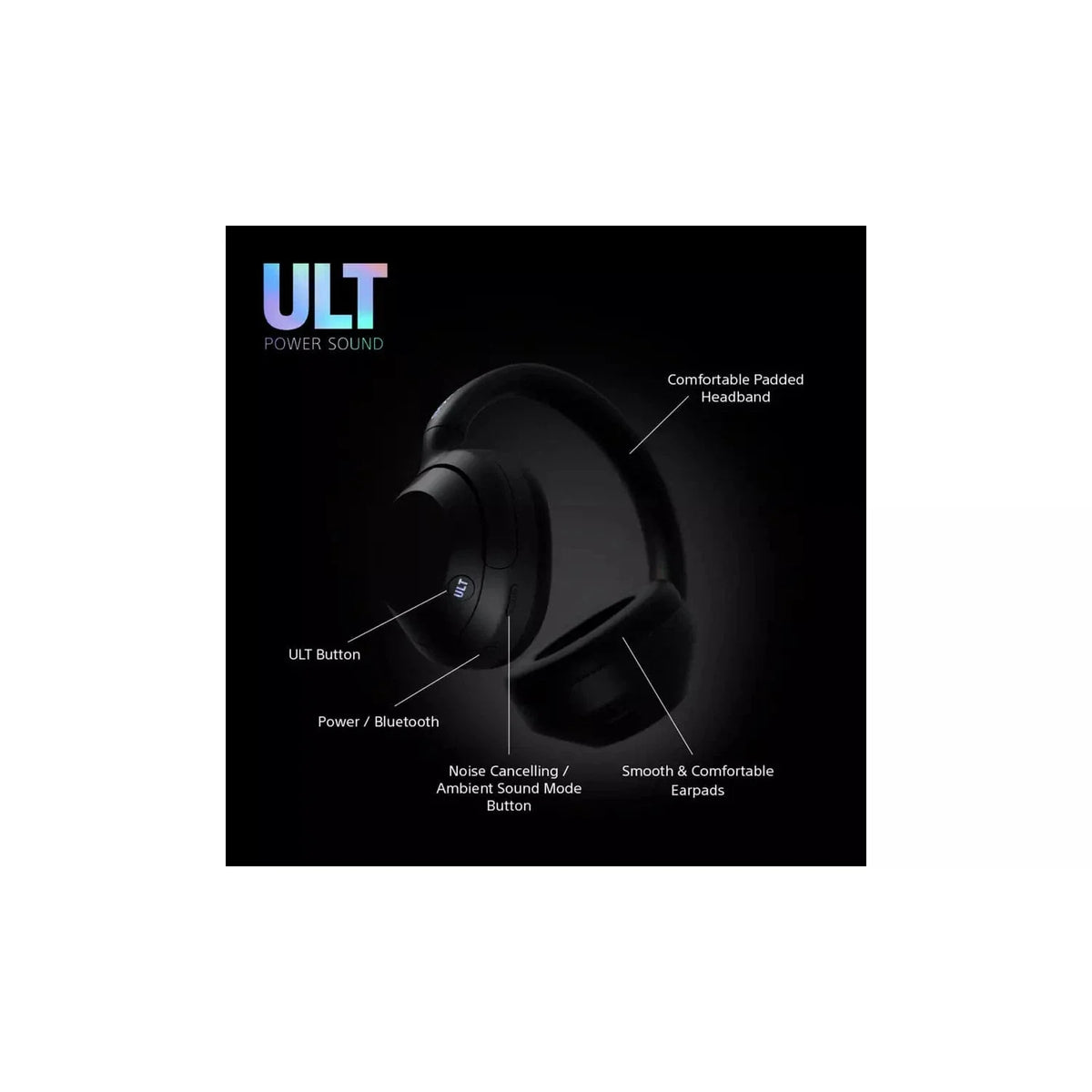 Sony ULT Wear Over-Ear Wireless NC Headphones - Black [Accessories]