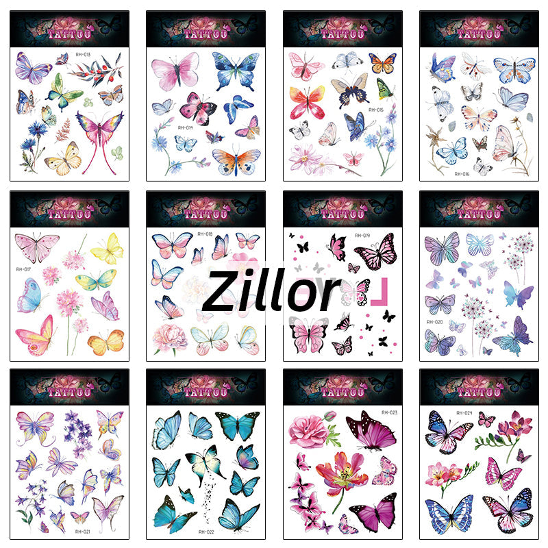 24 pieces RH butterfly tottoo stickers by zillor