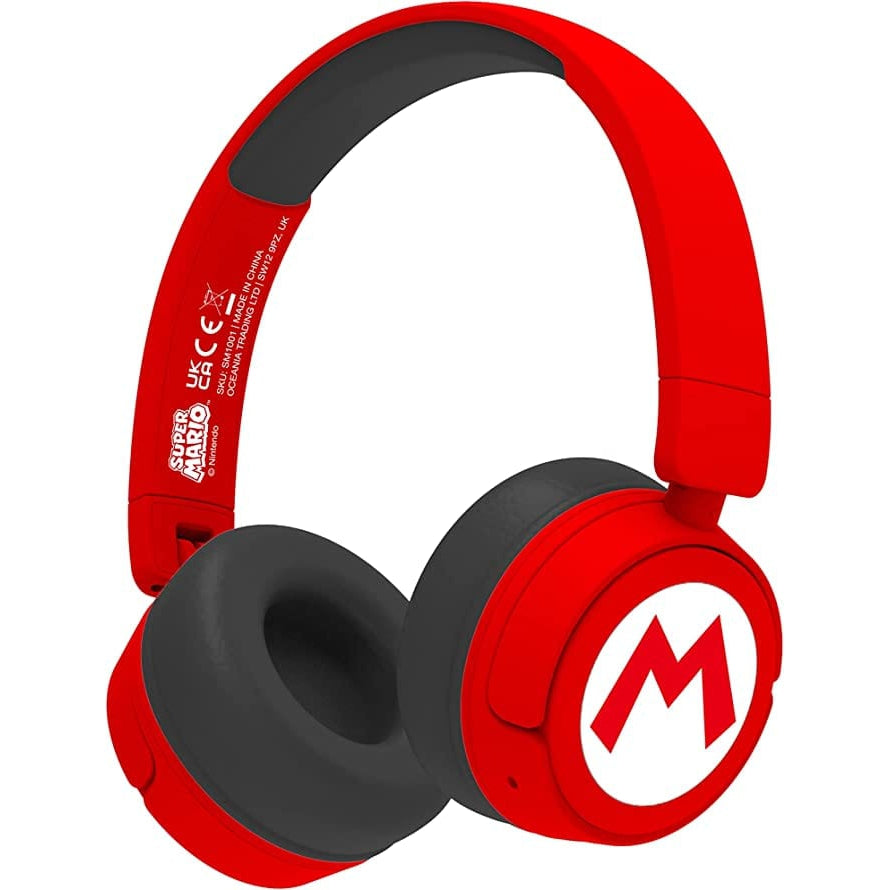 Super Mario Wireless Kids Headphones - Red [Accessories]