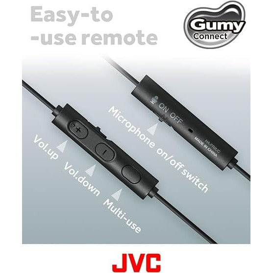 JVC HA-FR9UC-B Gumy Connect USB-C™ Earphones, Black [Accessories]