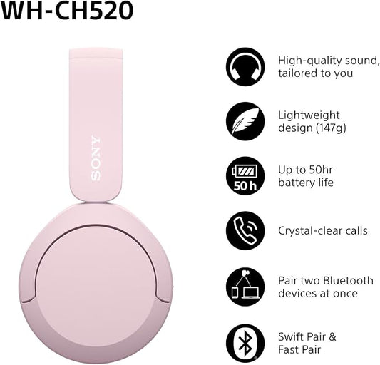 Sony WH-CH520 Wireless Bluetooth On-Ear Headphones [Accessories]