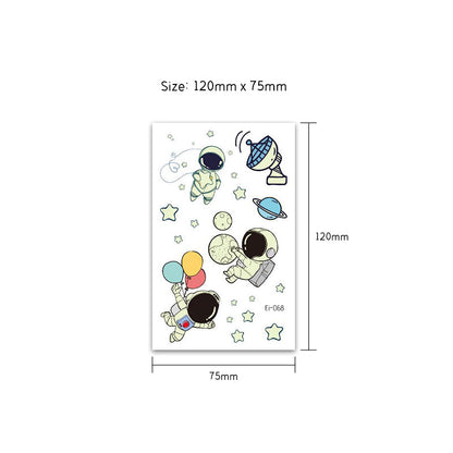 Ei luminous spaceman tattoo sitcker ,set of 20 sheets
