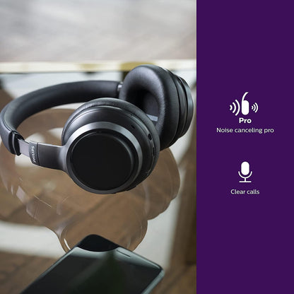 Philips Audio Over Ear Wireless Headphones (Black) [Accessories]