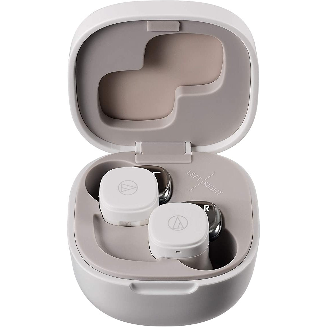 Audio-Technica ATH-SQ1TW Truly Wireless Earbuds, White [Accessories]