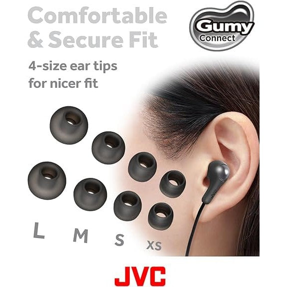 JVC HA-FR9UC-B Gumy Connect USB-C™ Earphones, Black [Accessories]