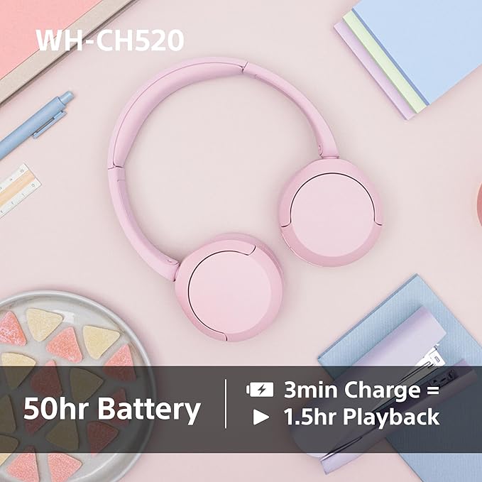 Sony WH-CH520 Wireless Bluetooth On-Ear Headphones [Accessories]