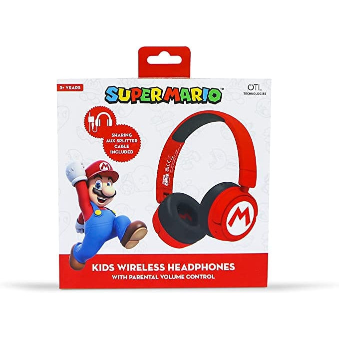 Super Mario Wireless Kids Headphones - Red [Accessories]