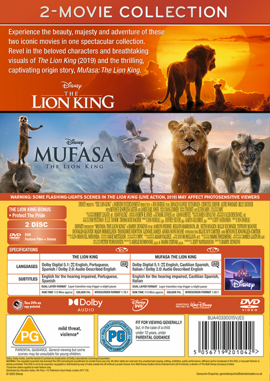 The Lion King/Mufasa: The Lion King - Jon Favreau [DVD]