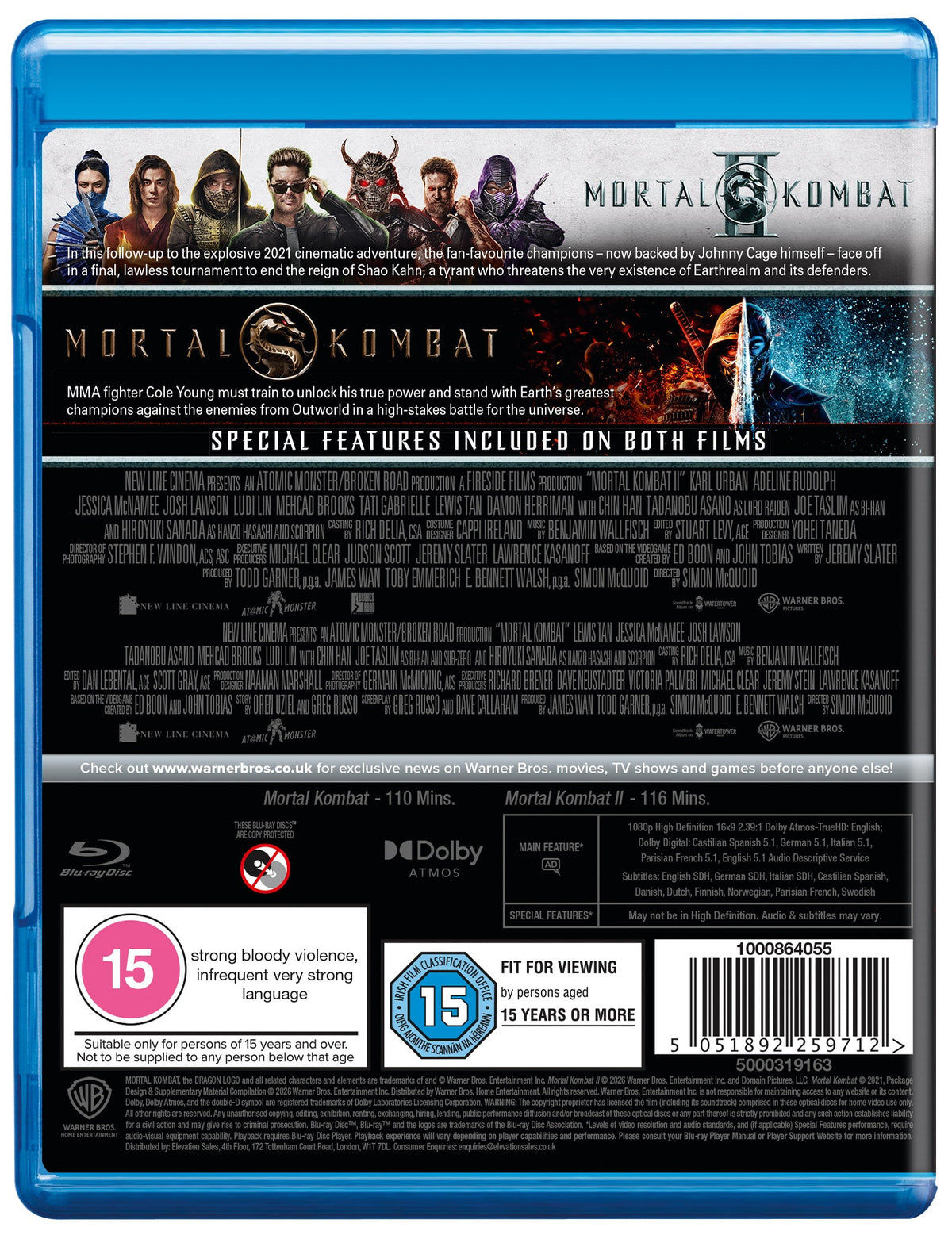 Mortal Kombat: 2-film Collection - Simon McQuoid [BLU-RAY]