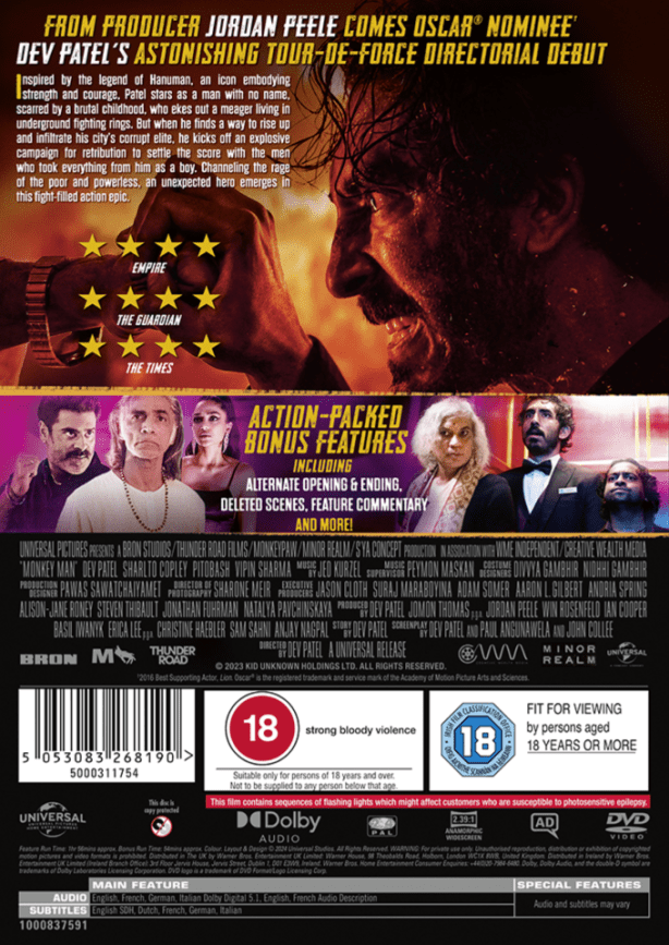 Monkey Man - Dev Patel [DVD]