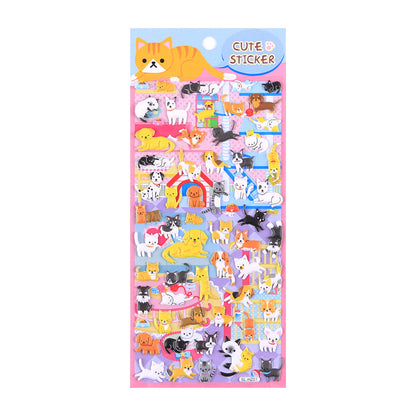 4 pieces cute animals bubble stickers double layer 3D PU foam bubble puffy stickers