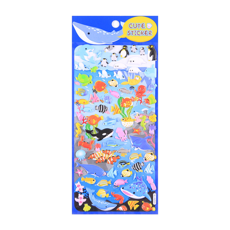 4 pieces cute animals bubble stickers double layer 3D PU foam bubble puffy stickers