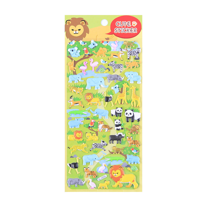 4 pieces cute animals bubble stickers double layer 3D PU foam bubble puffy stickers