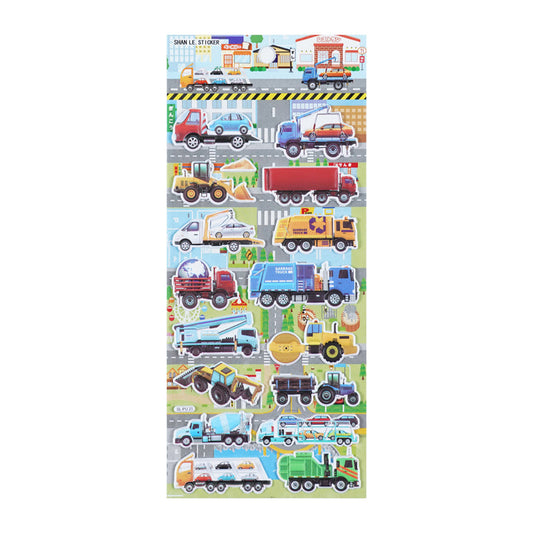 4 pieces vehicle Cartoon Stickers For Bike Laptop Luggage Skateboard Girls Funny Graffiti Sticker Kids Classic Toy bubble puffy stickers