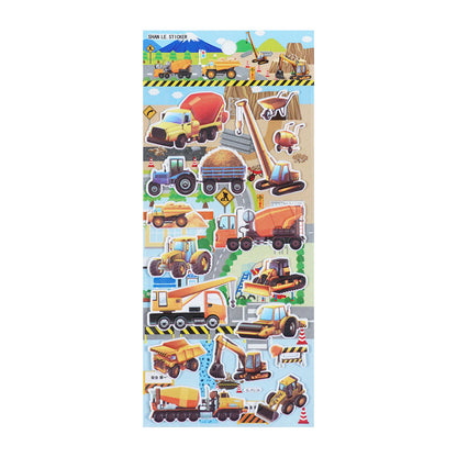 4 pieces vehicle Cartoon Stickers For Bike Laptop Luggage Skateboard Girls Funny Graffiti Sticker Kids Classic Toy bubble puffy stickers