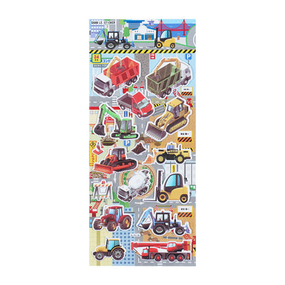 4 pieces vehicle Cartoon Stickers For Bike Laptop Luggage Skateboard Girls Funny Graffiti Sticker Kids Classic Toy bubble puffy stickers