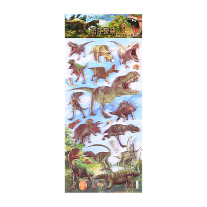 12 pieces dinosaur  Cartoon Stickers For Bike Laptop Luggage Skateboard Girls Funny Graffiti Sticker Kids Classic Toy bubble puffy stickers