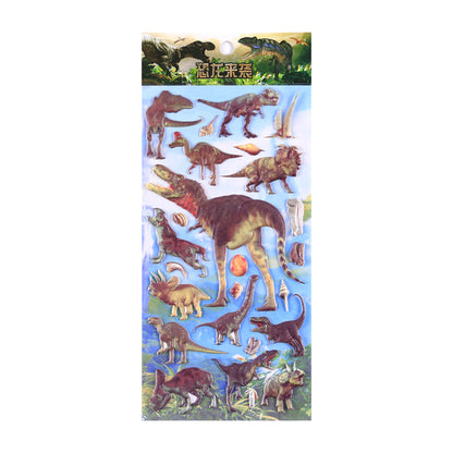 12 pieces dinosaur  Cartoon Stickers For Bike Laptop Luggage Skateboard Girls Funny Graffiti Sticker Kids Classic Toy bubble puffy stickers