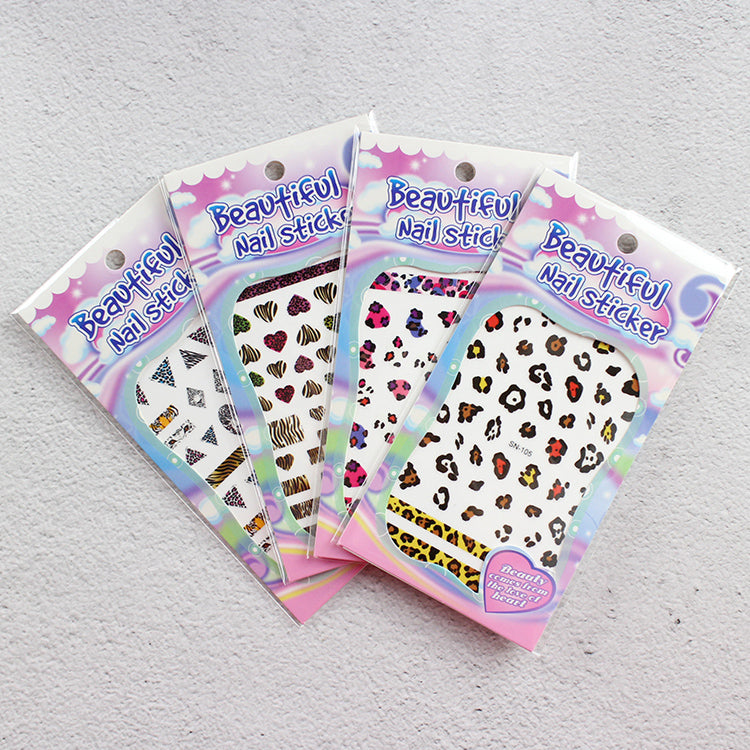 6pieces leopard luminous nail sticker