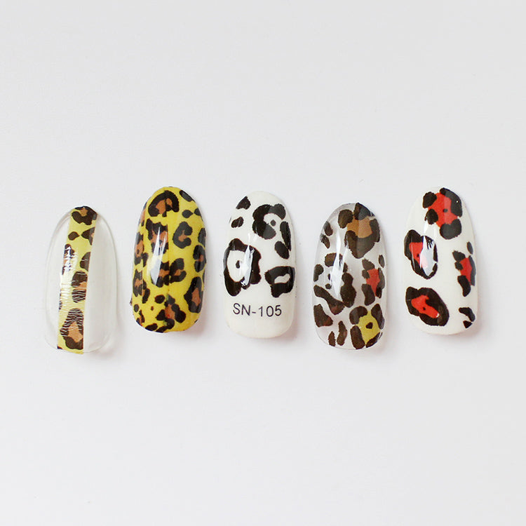 6pieces leopard luminous nail sticker