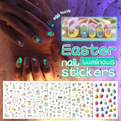 10 pieces Easter Day Luminous nail sticker