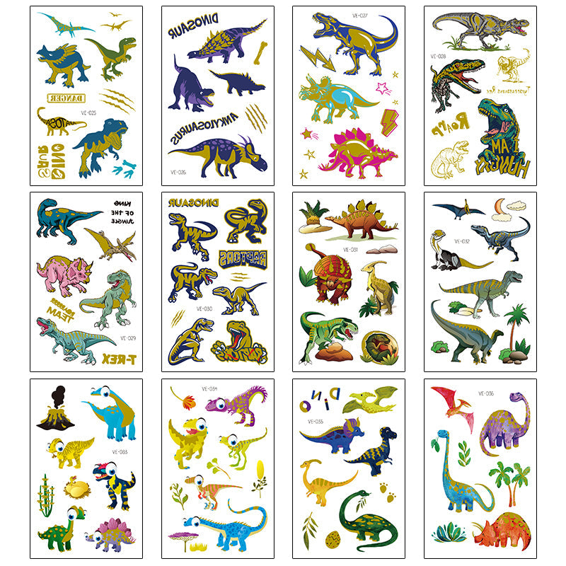 12 pieces dinosaur VE temporary tattoo sticker