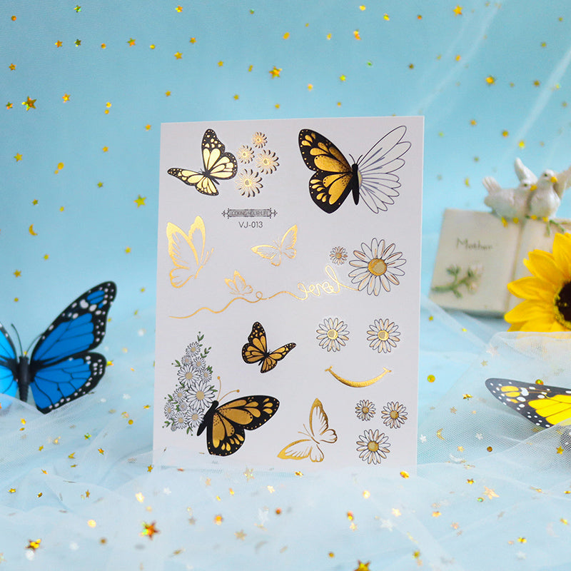 12 pieces VJ Gold Butterfly tattoo stickers