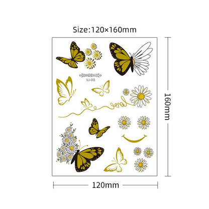12 pieces VJ Gold Butterfly tattoo stickers