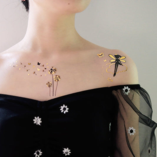 12 pieces VJ Gold Butterfly tattoo stickers