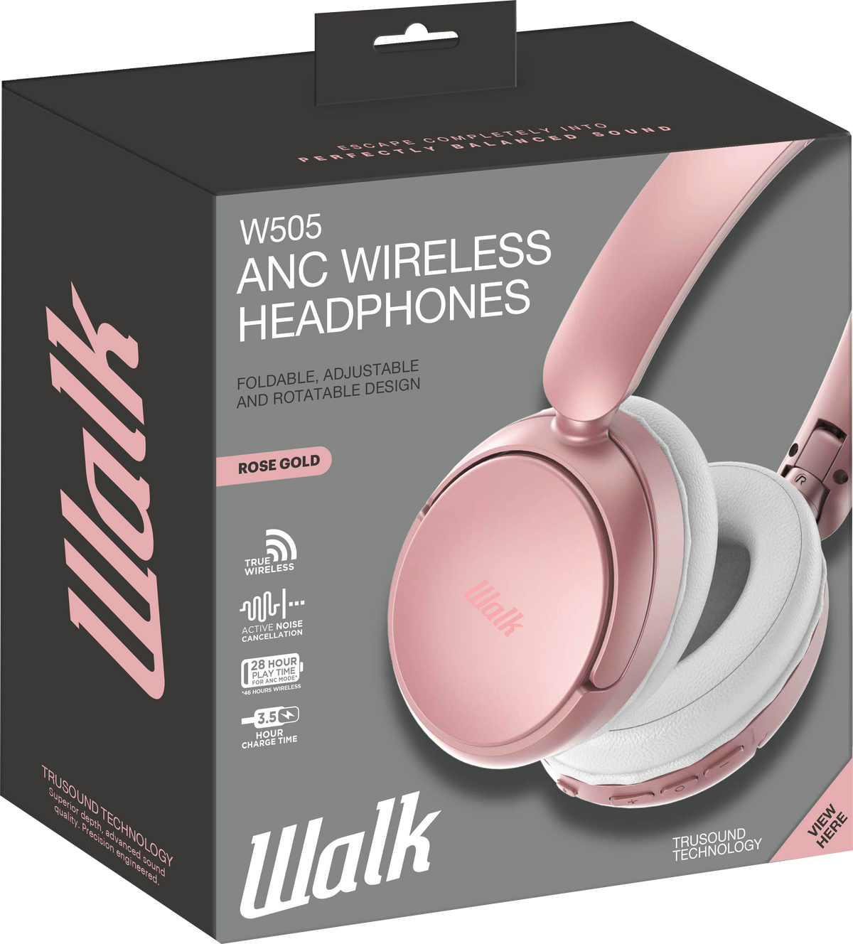 Walk W505 ANC Wireless Headphones (Rose Gold) [Accessories]