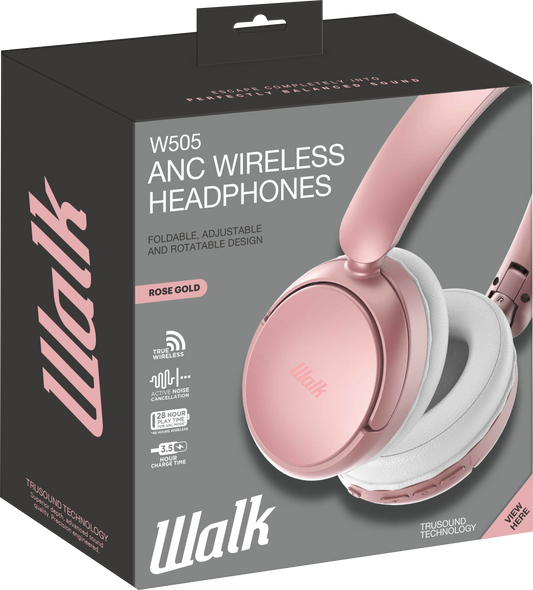 Walk W505 ANC Wireless Headphones (Rose Gold) [Accessories]
