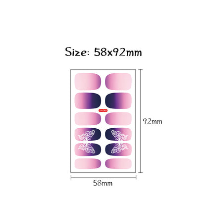 12 pieces Gradient color nail stickers