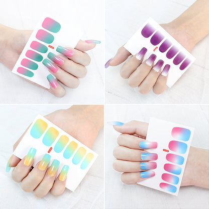 12 pieces Gradient color nail stickers