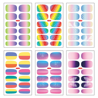 12 pieces Gradient color nail stickers